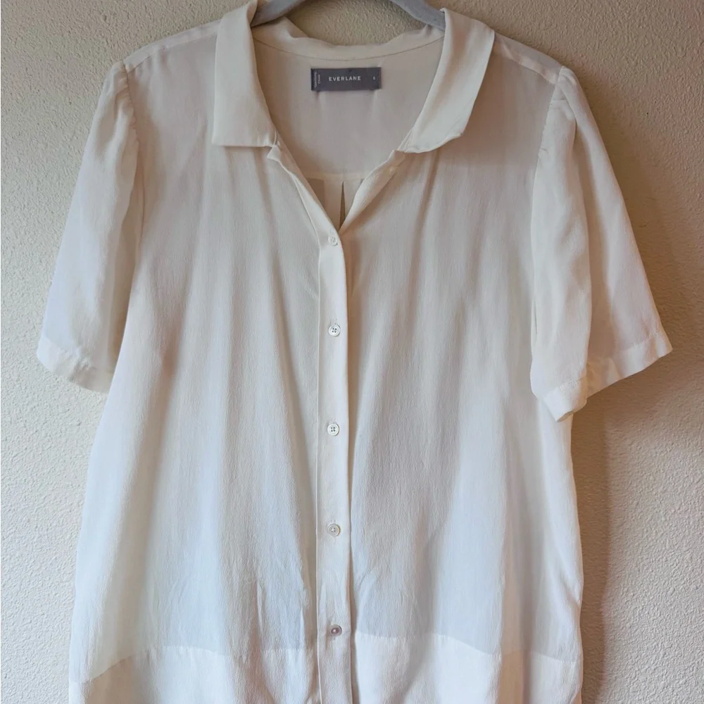 Everlane The Clean Silk Puff Sleeve - Picture 2 of 5